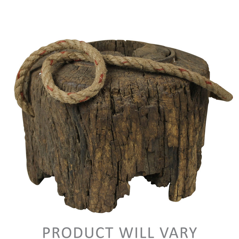 Rustic Wood Axel Door Stop with Rope Handle