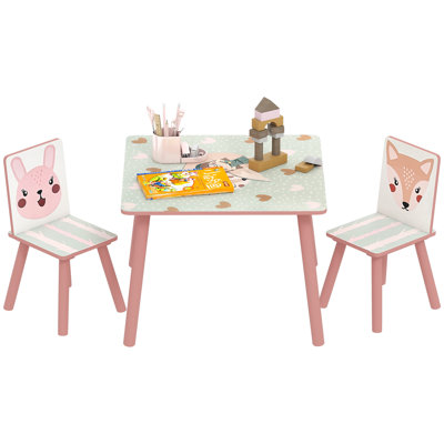 Landaff Kids 3 Piece Square Play Or Activity Table and Chair Set