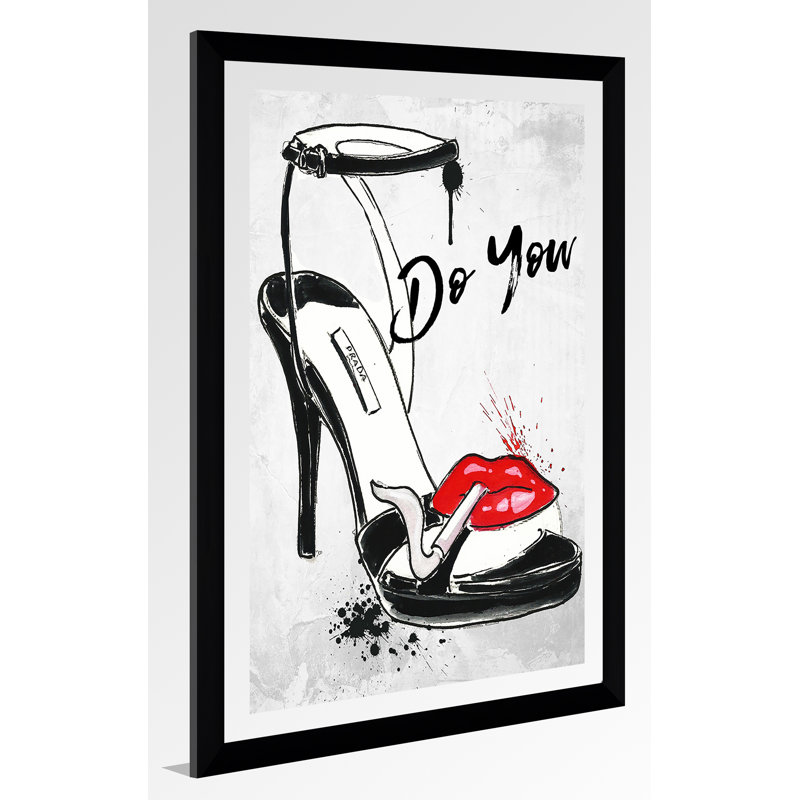 " Do You " by BY Jodi, 39.5" H x 27.5" W x 0.75" D, Black Framed Acrylic