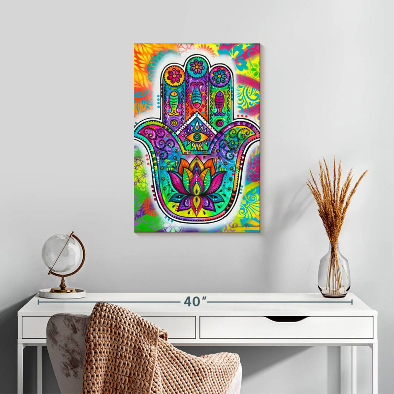 Kerrick Psychedelic Hamsa, 24" H x 16" W