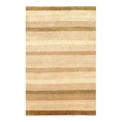 Tapis beige / brun en laine noué à la main Gabbeh