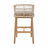 Set Of 2 Outdoor Patio Barstool, Wooden And Rope Teak Finished Wood With Beige Cushion