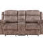 Two Tone Grey Velvet Recliner Loveseat w/USB Port & Console-1820780971