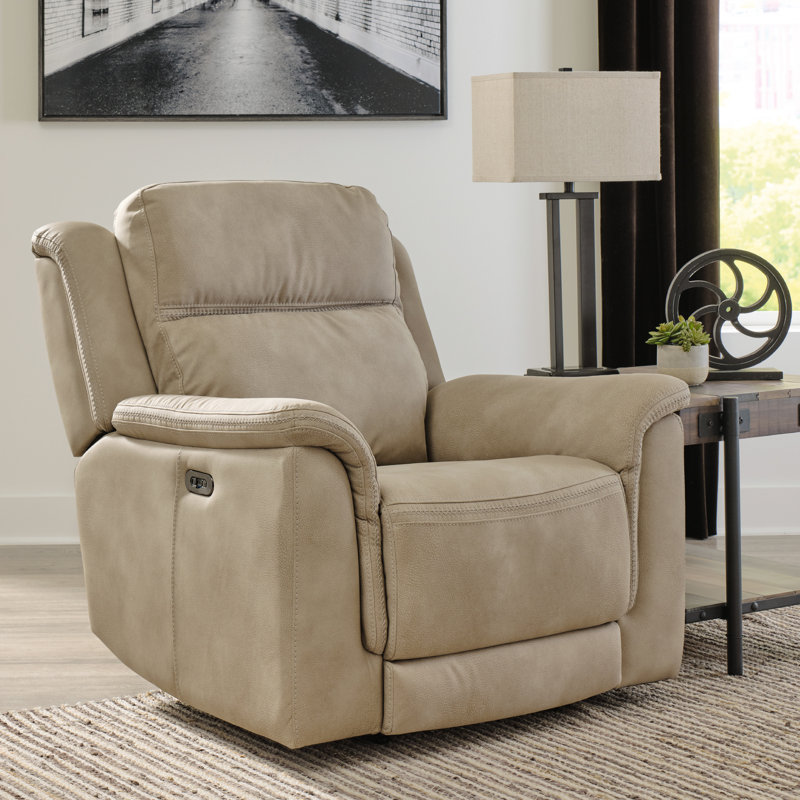Fauteuil inclinable électrique en similicuir Gordils, Similicuir beige sable