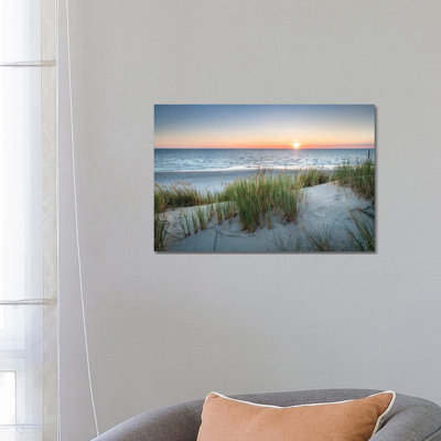 Sunset on the Dune Beach 1 Piece Wrapped Canvas Wall Art