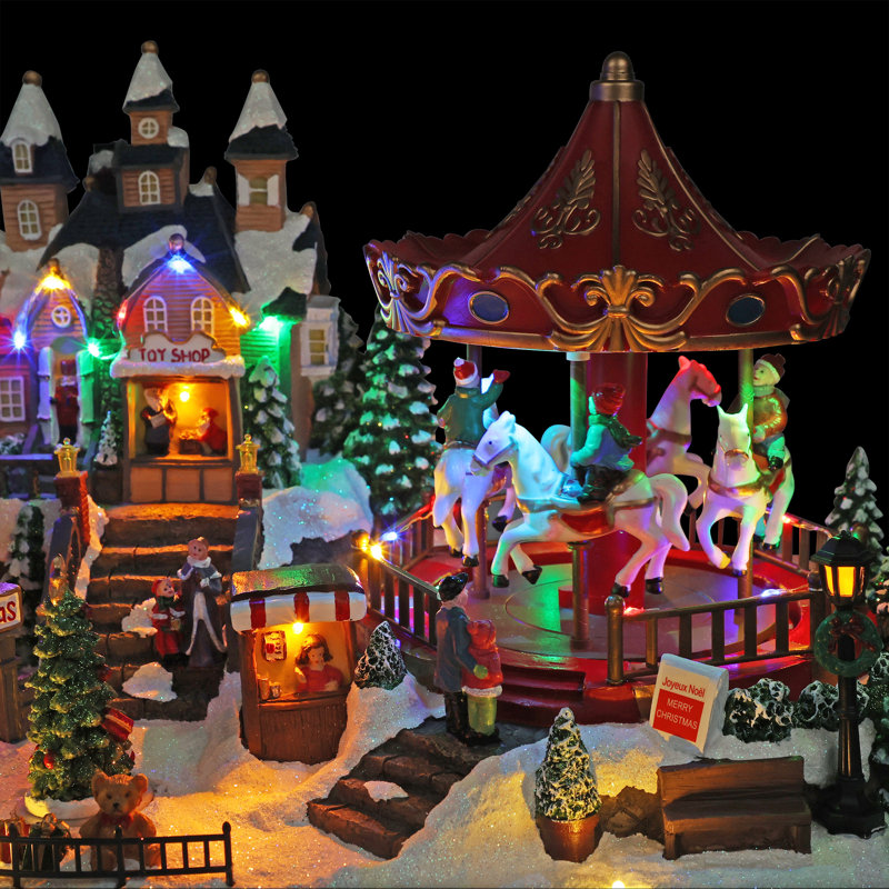 Indoor Holiday Decor with LED Lights and Music, Musical Christmas Theme Park