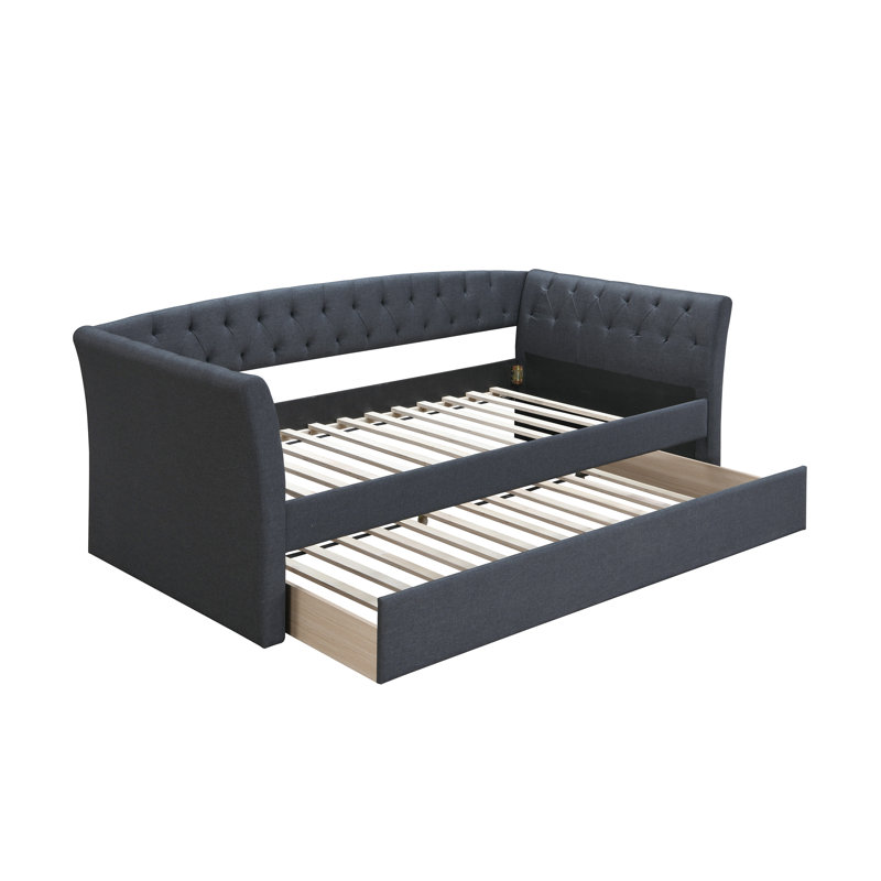 Aroosh Upholstered Daybed, Charcoal