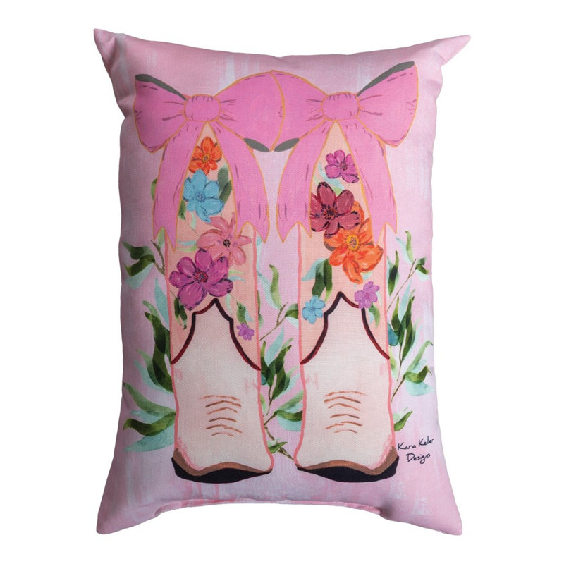 Oreiller manuel rectangulaire en polyester rose 17 po x 13 po Woodworkers & Weavers