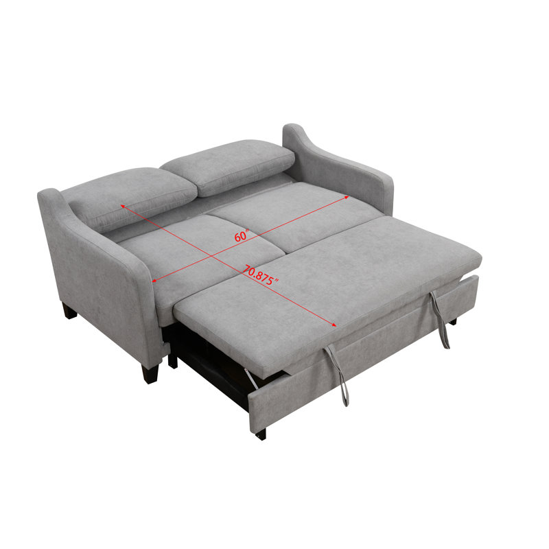 Canapé-lit ferme convertible 3 en 1 Zaryab, Polyester blanc gris