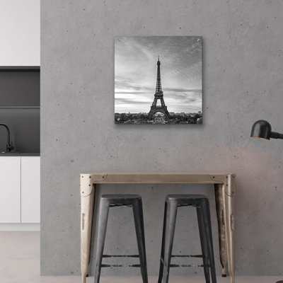 «Paris - Eiffel Tower - Black & White» par Epic Portfolio, art mural en verre acrylique