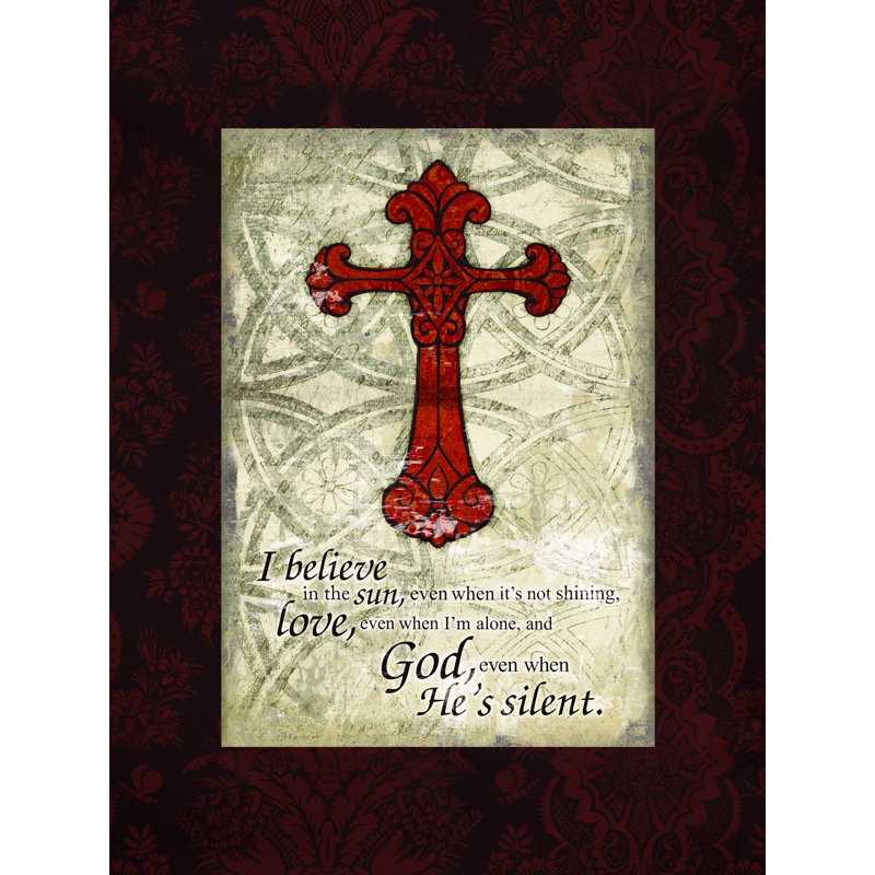 " Classy Matted Cross Red ", 16" H x 12" W  