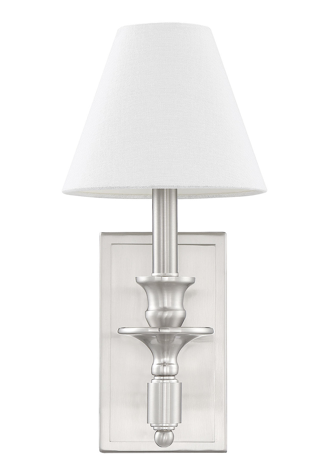 Alarins Single Light Dimmable Armed Sconce, Satin Nickel