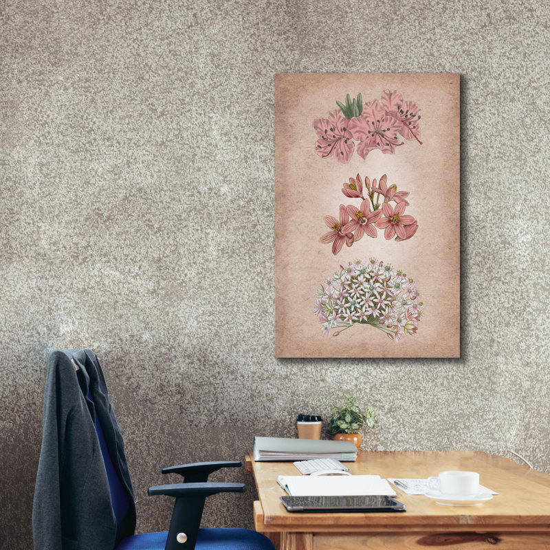 Epic Graffiti 'Vintage Flowers Pink'  by Art Licencing Studio Canvas Wall Art, 12" x 18", H 40 po x l 26 po x P 1,5 po