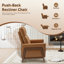 Mid Century Modern Push Back Recliner Chair – Wingback PU Leather Armchair
