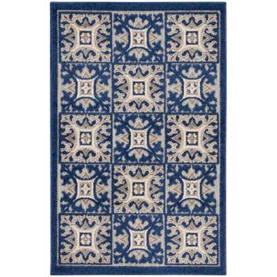 Aloha  Geometric Blue Indoor/Outdoor Area Rug