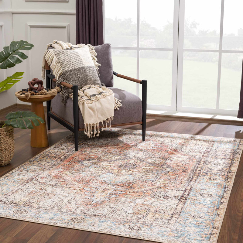 Tapis oriental brun lavable à la machine Becky, Rectangle 9 pi 2 po x 11 pi 9 po