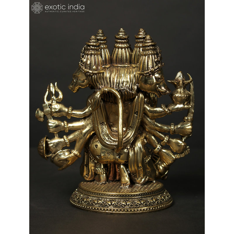 Statue en laiton laiton Panchamukhi Hanuman