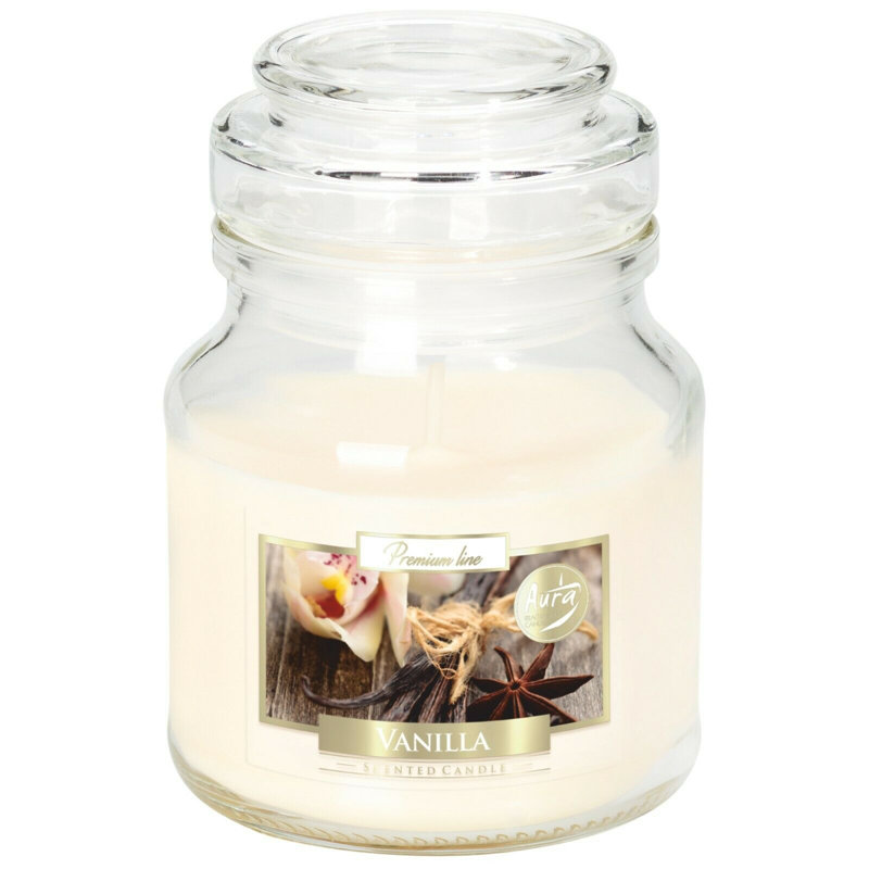 Scented Jar Candle with Glass Holder, White