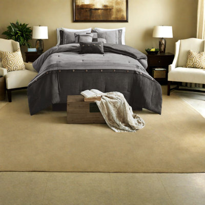 Luxury Faux Suede Bedding Sets, Grey Polyester Cal King, Lodge Style Comfort