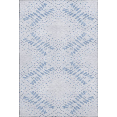 Premium Machine Washable Prisco Blue Rug