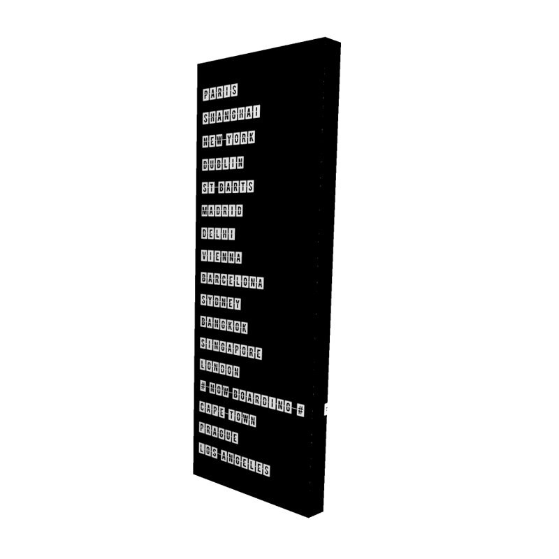 Table de grandes villes - Typo et symboles sur toile noire