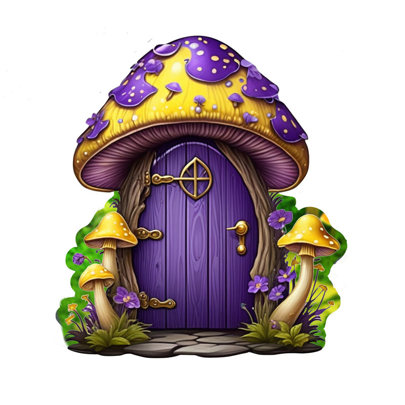 Adhésif décoratif mauve mauve champignon mauve, H 46,50 po x l 42 po