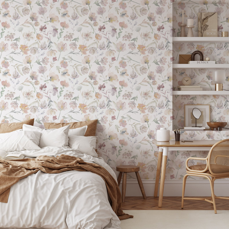 Rouleau de papier peint adhésif Le Fleur, L 10 pi x l 24 po