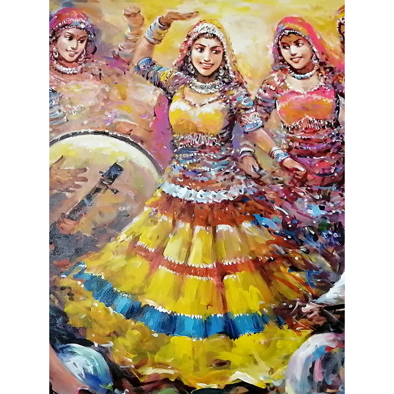 «Women Performing On Desert Festival» | Acrylique sur toile