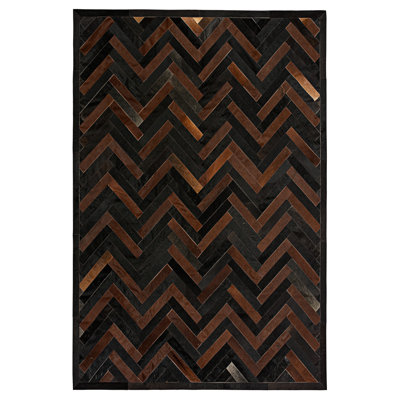 Plutus Cowhide Chevron Area Rug