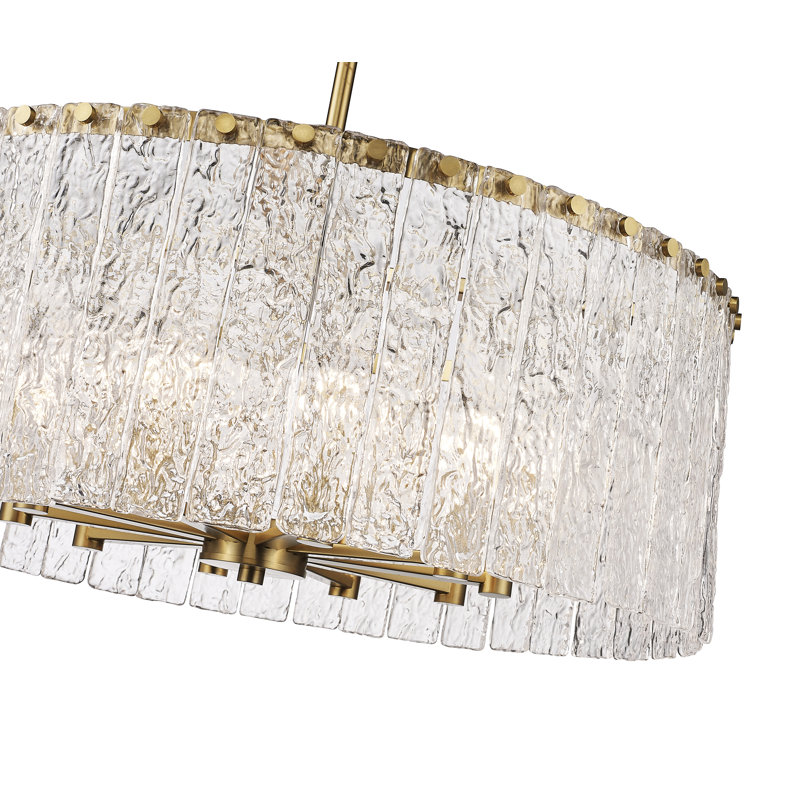 Luminaire suspendu tambour 10 lumières, Or moderne
