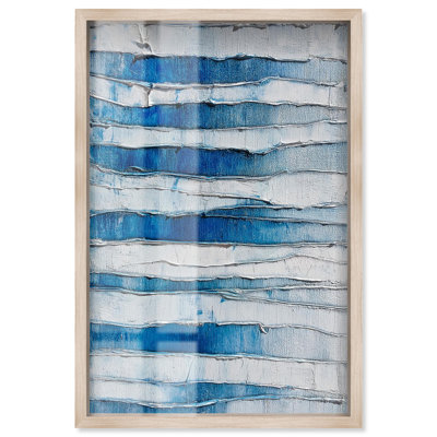 Azure Furrows III Blue Art Shadowbox Print by Art Remedy