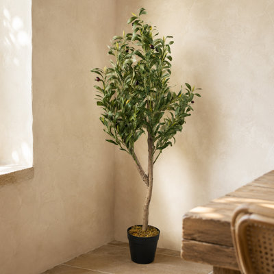 Plastic, Silk Eucalyptus Arrangement in Pot