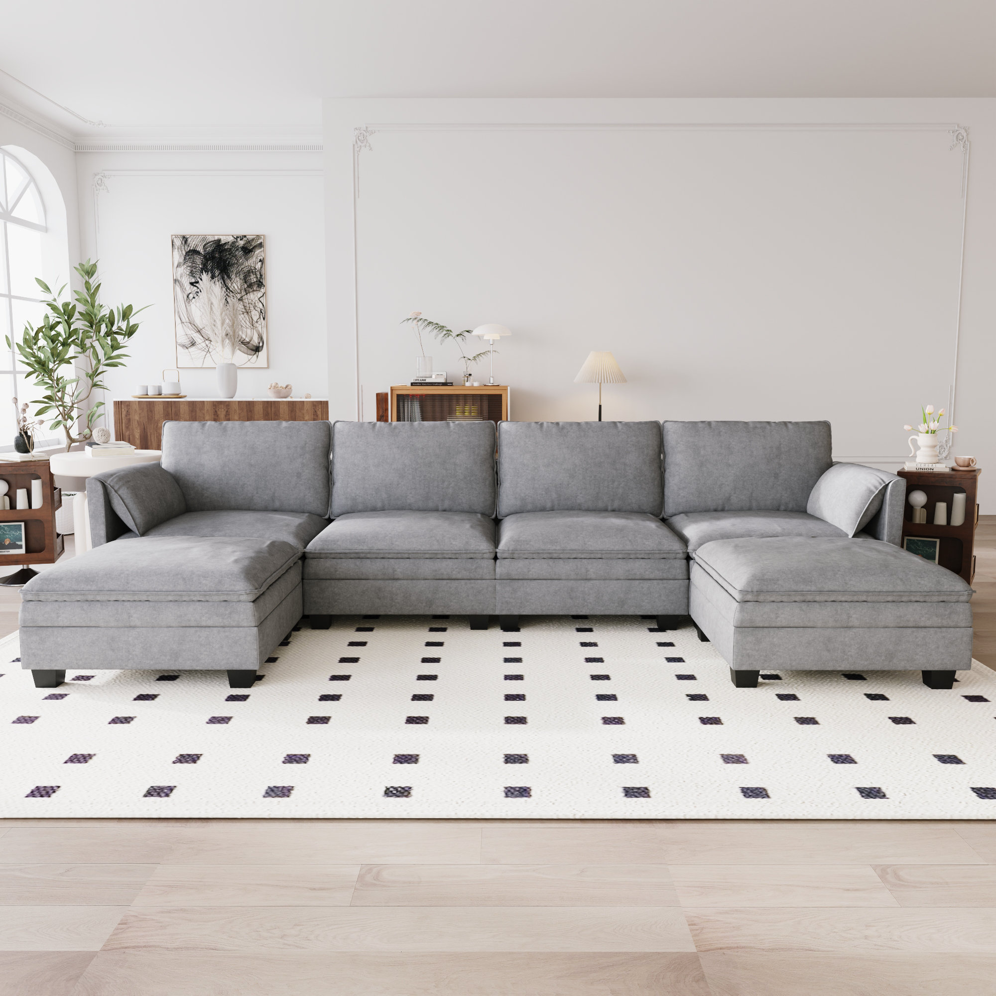 Oliver Amaia UShaped Sofas With Movable Ottoman Wayfair