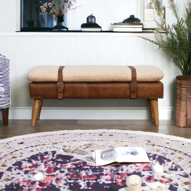 BuffaloHideBoucleBench
