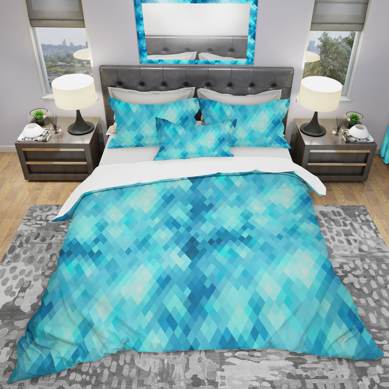 Ensemble de housse de couette moderne, Housse de couette très grand + 2 taies décoratives