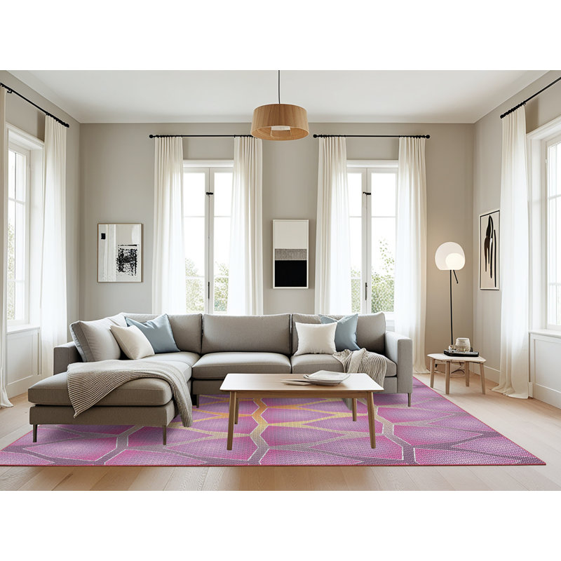 Geometric Indoor Rug, Rectangle 8' x 12'