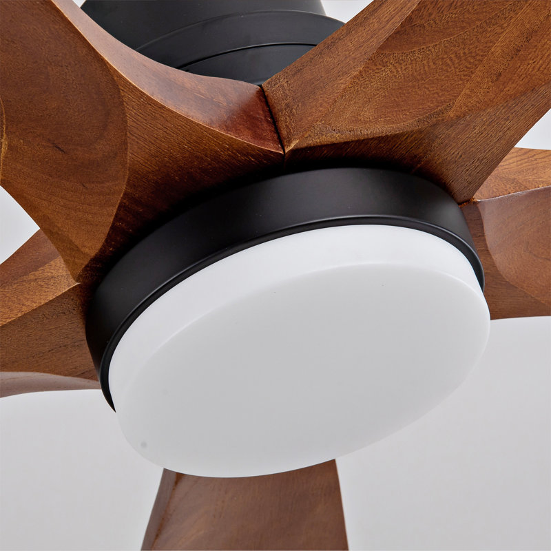 Black Ceiling Fans With Lights And Remote, Antique Black, Brown
