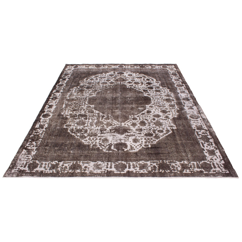 Tapis unique en laine de style années 1990 de 9 pi 7 po x 12 pi 1 po Lexus gris