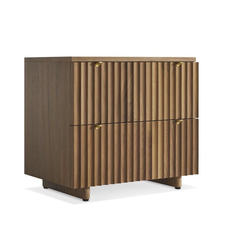 Murmur 2 - Drawer Solid Wood Nightstand, Walnut