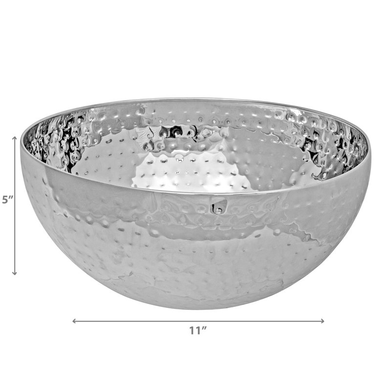 Bol à salade martelé en acier inoxydable 11 po