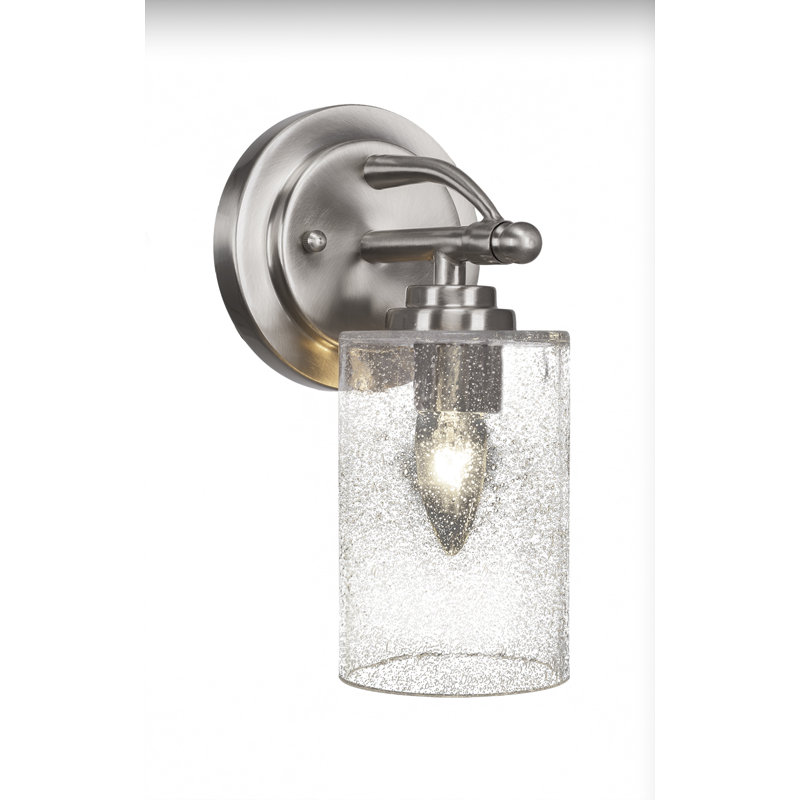 Albreda 1 - Light Dimmable Armed Sconce, Clear Bubble, Dark Granite