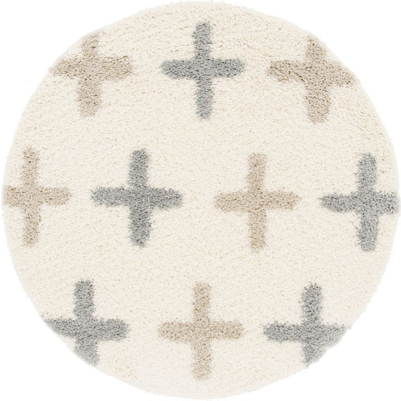 Mitzy Geometric Indoor Rug, Round 5'