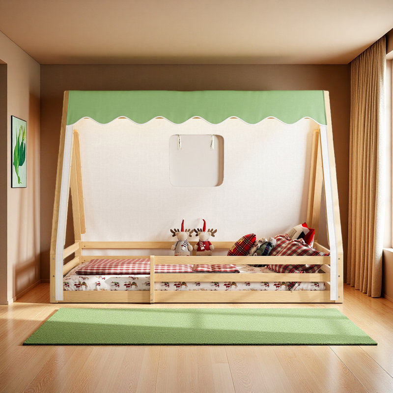 Lit de maison House, Lit double, Vert