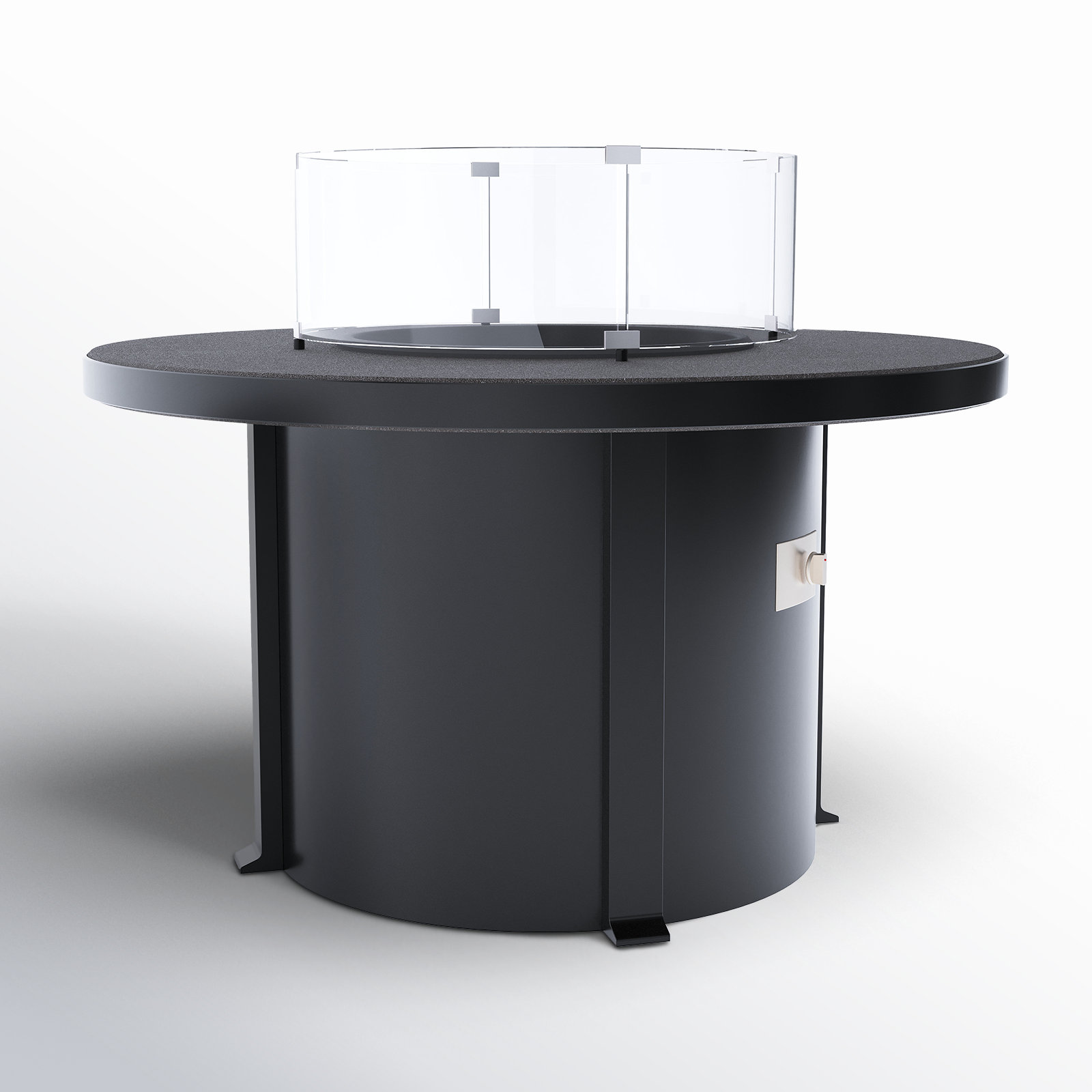 Townsend Round Fire Pit Table, Dark Gray