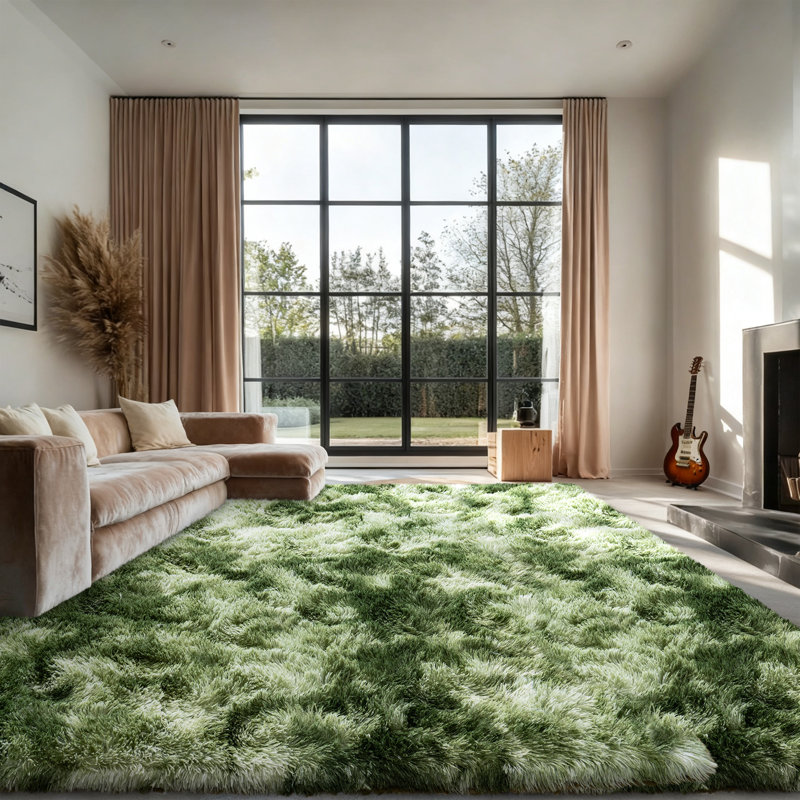 Silk-Cloud Series - Sleek Premium Velvet Area Rug, Ultra-Smooth Touch Silky Microfiber, Non-Slip & Shed-Free Minimalist Shag Rug for Bedroom
