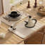 Ivory Striped Two-side Use Reversible Placemats 13" W X 19" L, Set Of 4 -517395814
