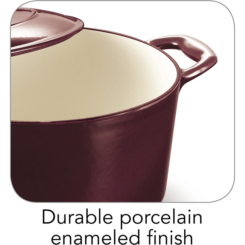 Majolica Red Enameled Cast Iron 5.5-Quart Dutch Oven