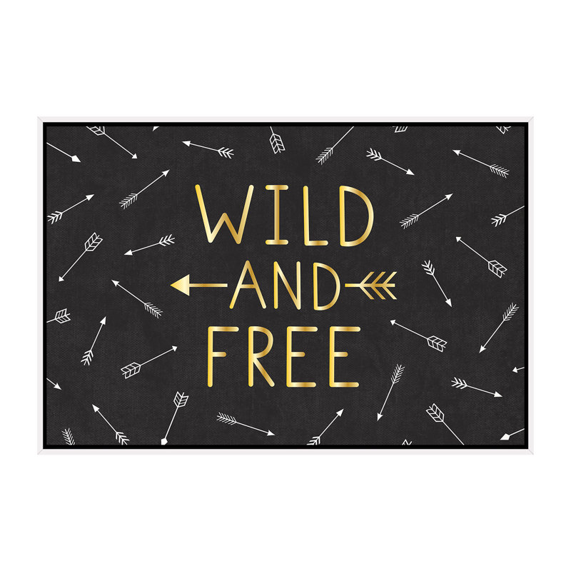 «Wild and Free» par Gail Veillette - impression d'art textuel, H 40 po x l 60 po x 1,5 po, Toile blanche encadrée