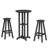 HDPE Outdoor Swivel Bar Stool & Round Table Set (3-Piece)-1990523002