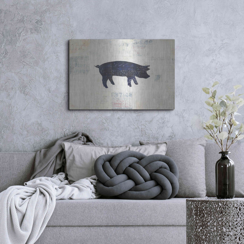 Ophelia & Co., «Le Cochon Silhouette» par Courtney Prahl, art mural en métal, 36 po x 24 po, H 24 po x l 36 po